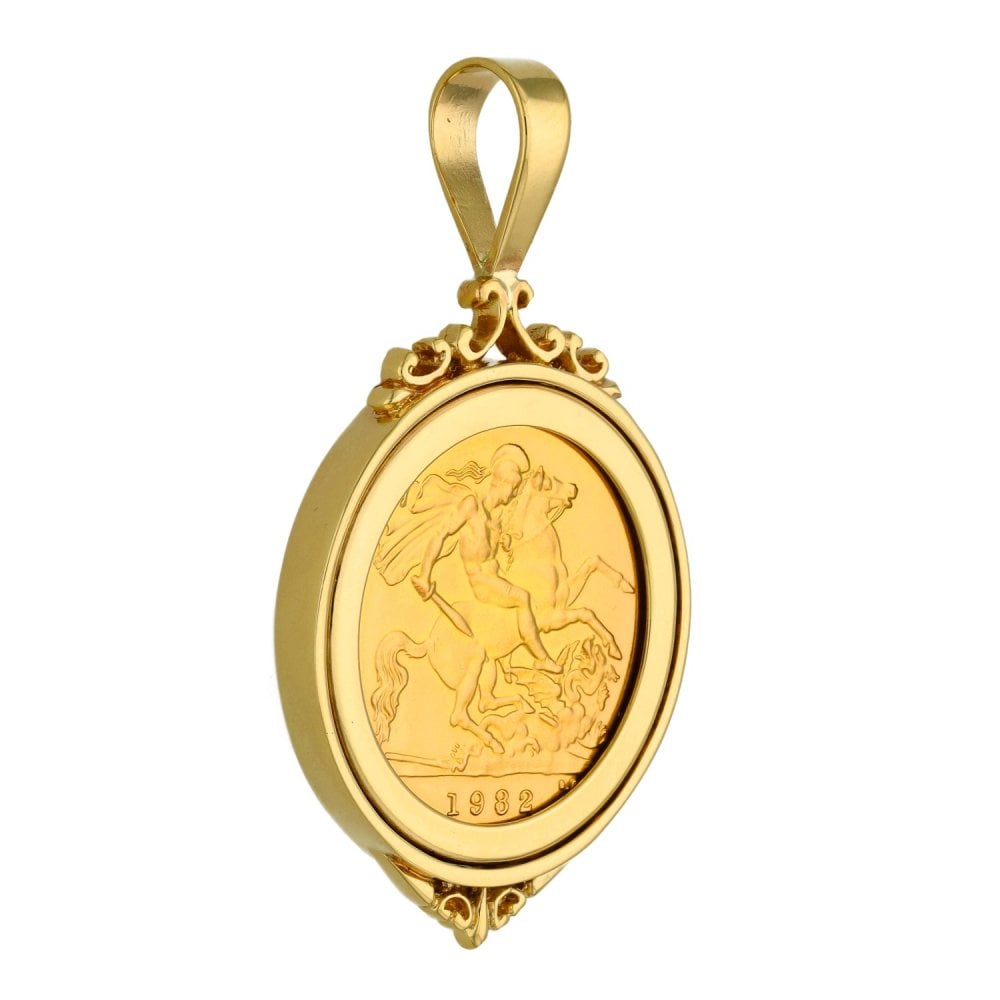 Yellow Gold 1982 Half Sovereign Coin Pendant - 7.0g