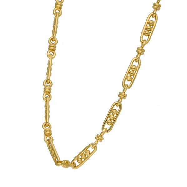 9ct Yellow Gold 26" Bead & Oval Link Chain - 44.8g
