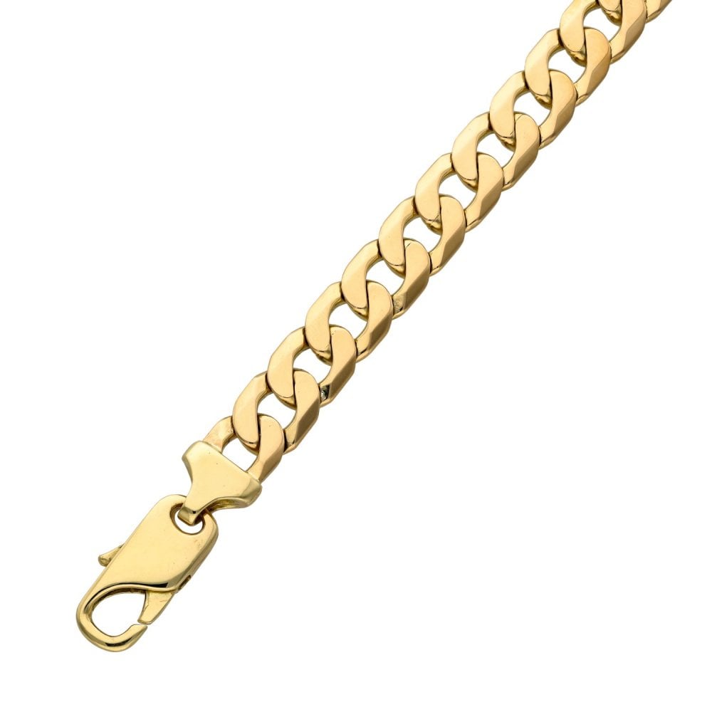 Ladies 9ct Yellow Gold 7.5" Curb Bracelet - 24.0g
