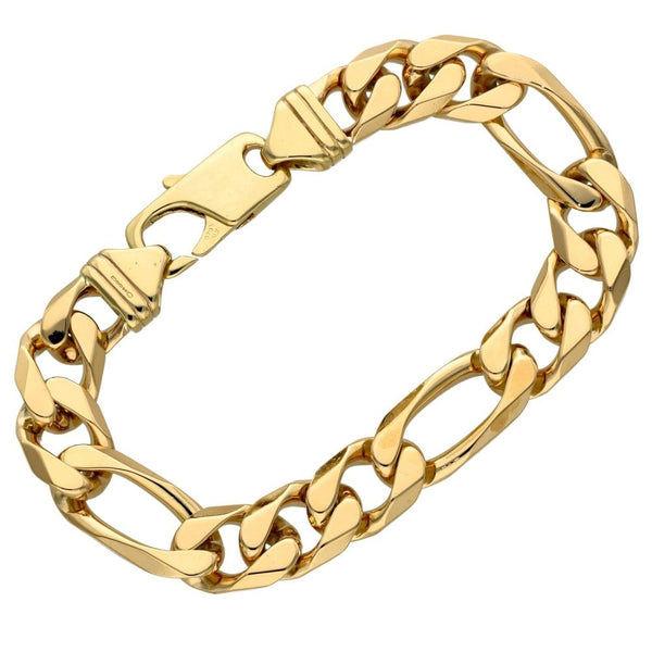 9ct Yellow Gold 8" Figaro Bracelet - 53.1g