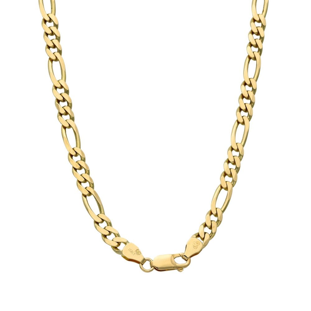 9ct Yellow Gold 22" Figaro Chain - 23.1g