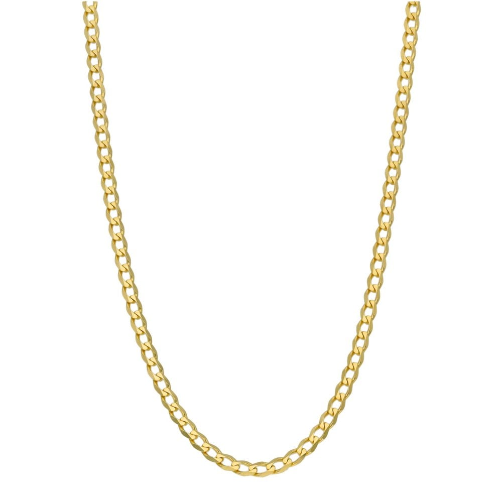 Ladies 9ct Yellow Gold 20" Flat Curb Chain - 6.1g