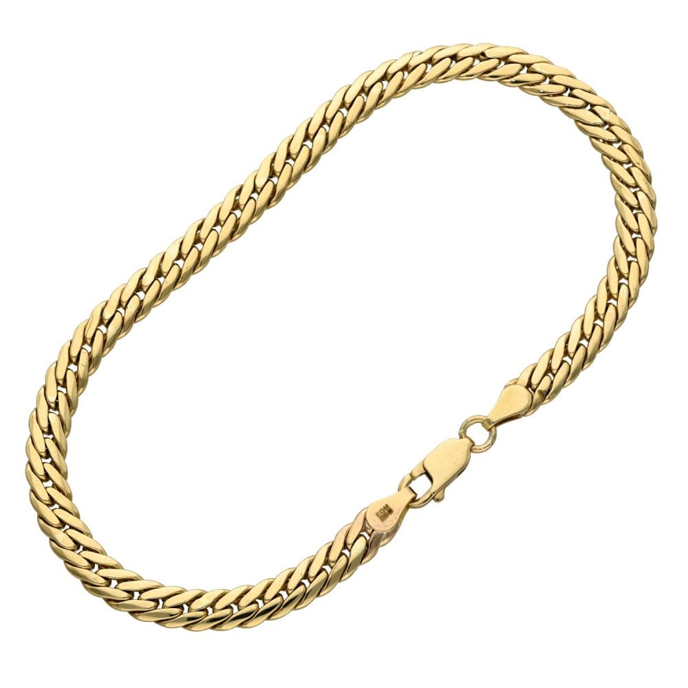 Ladies 9ct Yellow Gold 8.5" Herringbone Link Bracelet - 14.3g