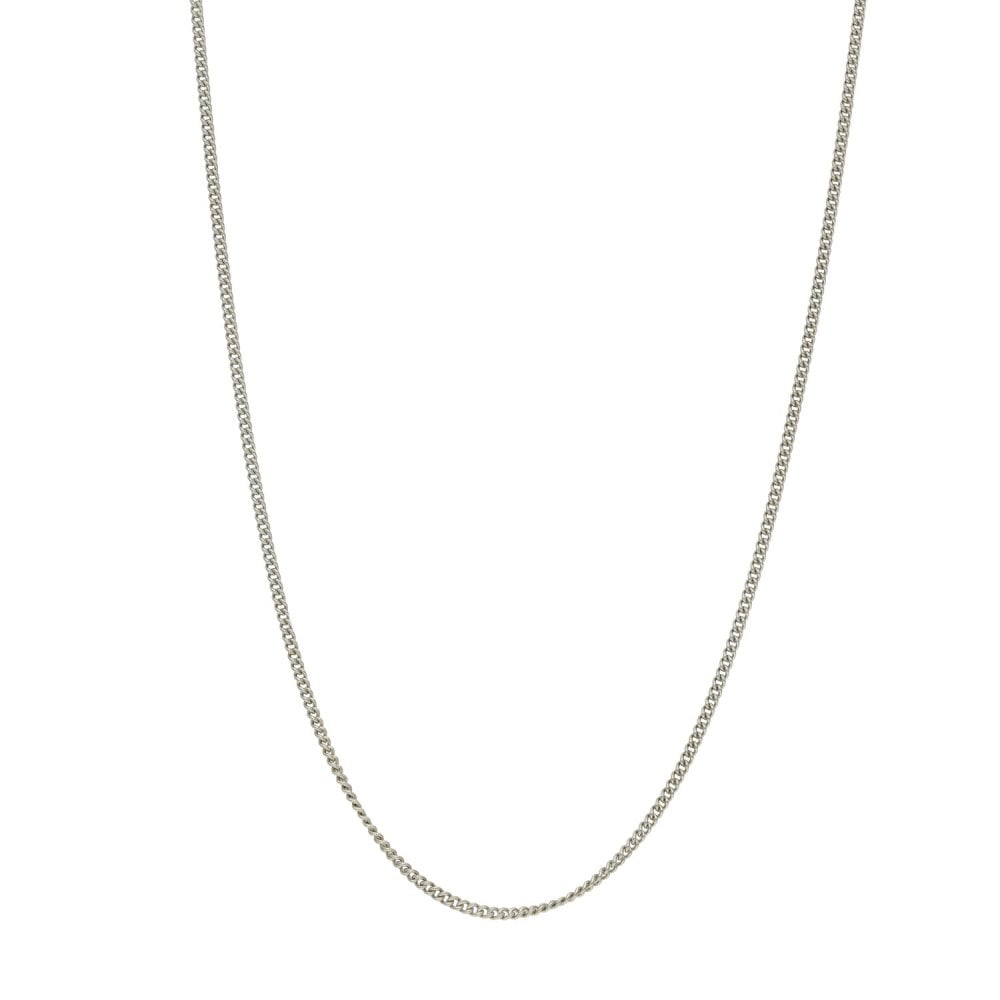 Ladies 18ct White Gold 16" Curb Chain - 2.8g