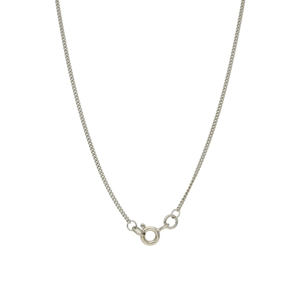 Ladies 18ct White Gold 16" Curb Chain - 2.8g
