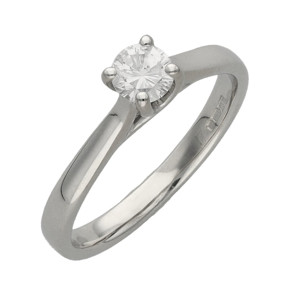 Ladies 18ct White Gold Diamond Solitaire Engagement Ring
