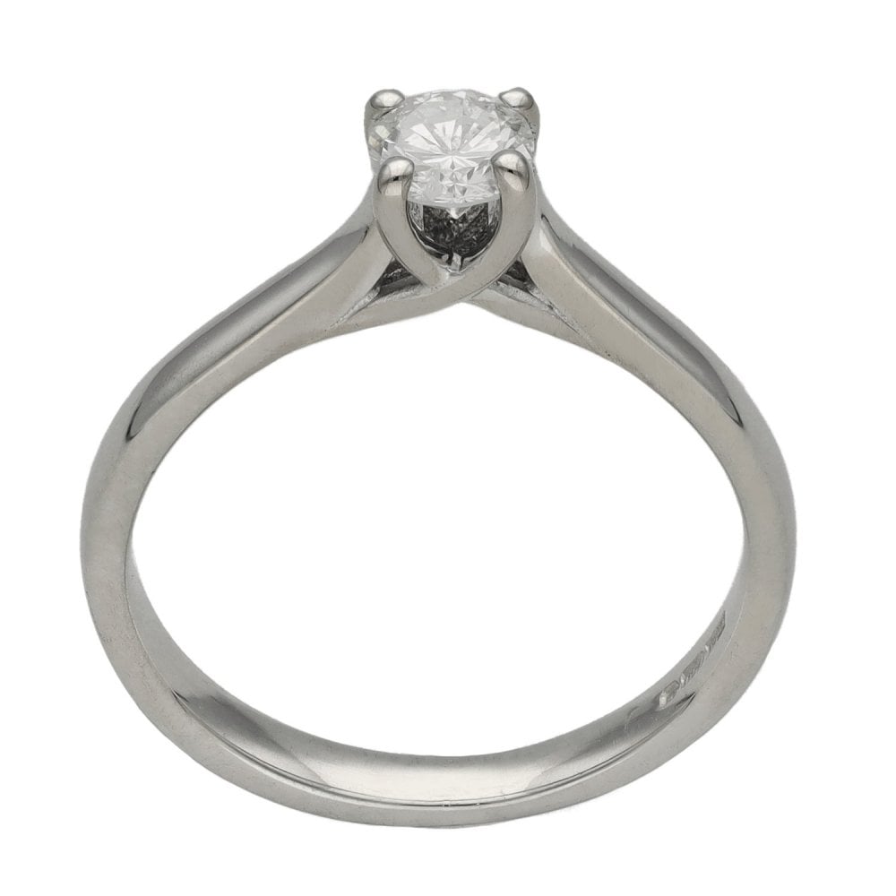 Ladies 18ct White Gold Diamond Solitaire Engagement Ring