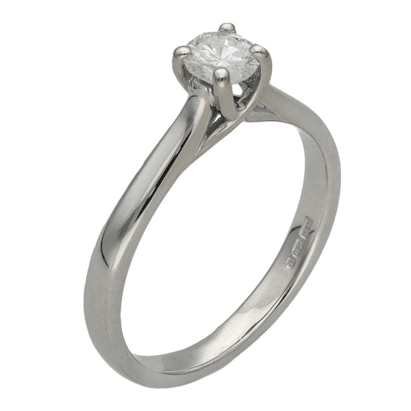 Ladies 18ct White Gold Diamond Solitaire Engagement Ring