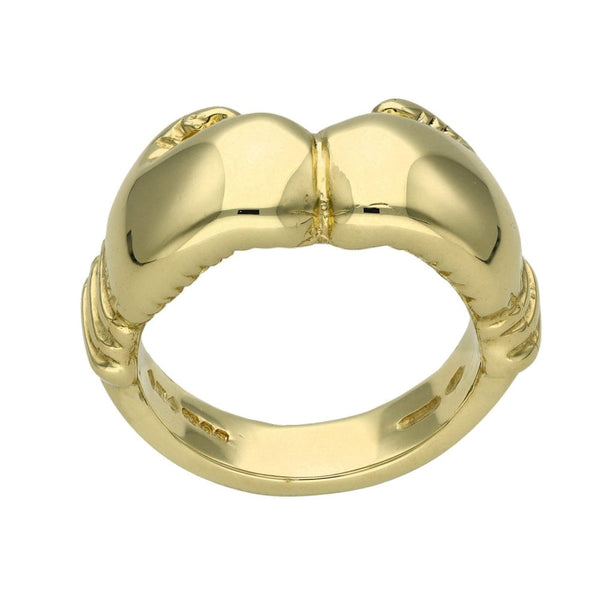 9ct Yellow Gold Double Boxing Glove Ring - Size S