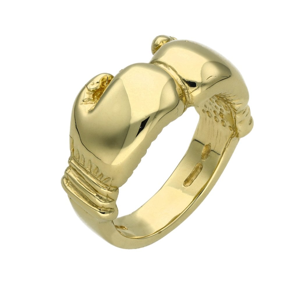 9ct Yellow Gold Double Boxing Glove Ring - Size S