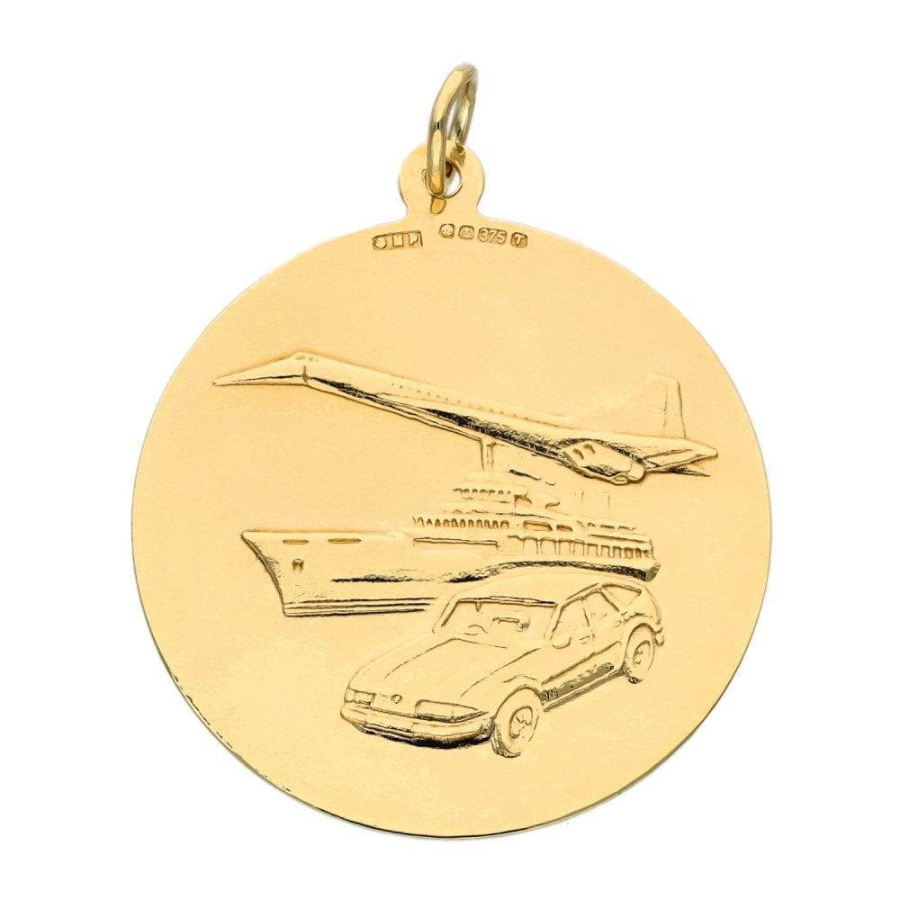 9ct Yellow Gold Round St. Christopher Pendant - 2.9g