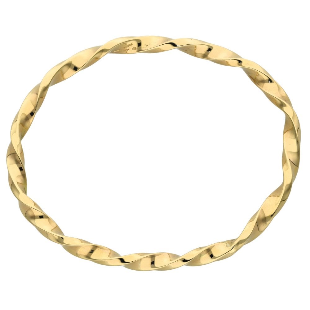 9ct Yellow Gold Twist Bangle - 24.4g