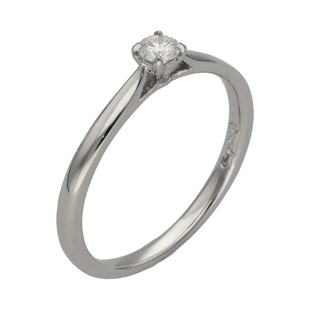 Ladies Platinum Diamond Solitaire Engagement Ring - 0.13ct
