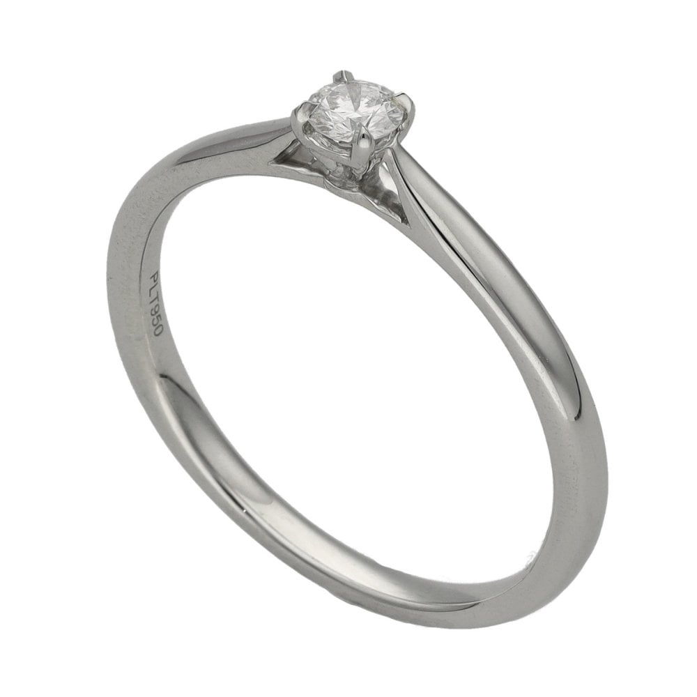 Ladies Platinum Diamond Solitaire Engagement Ring - 0.13ct