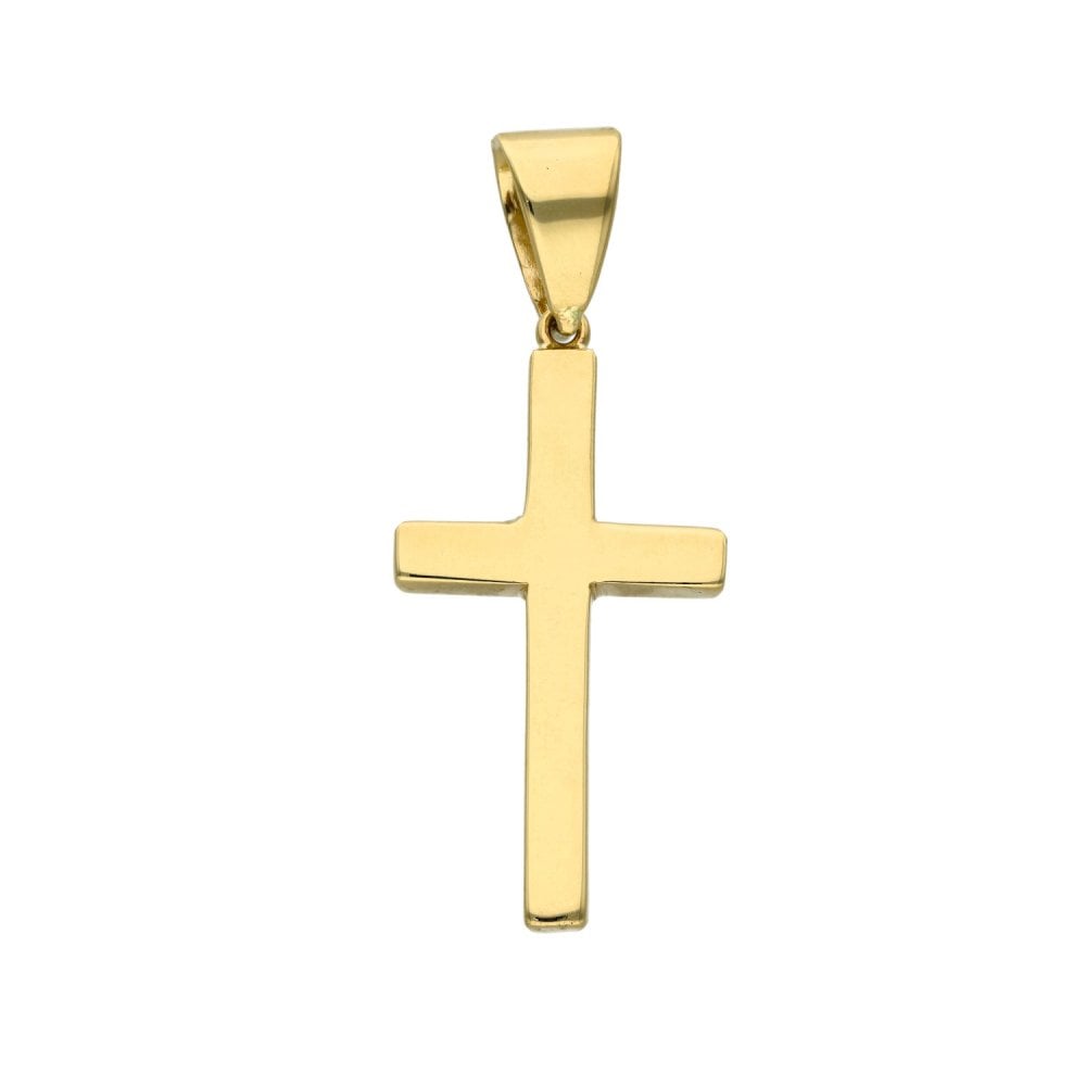 9ct Yellow Gold Plain Cross Pendant - 6.5g