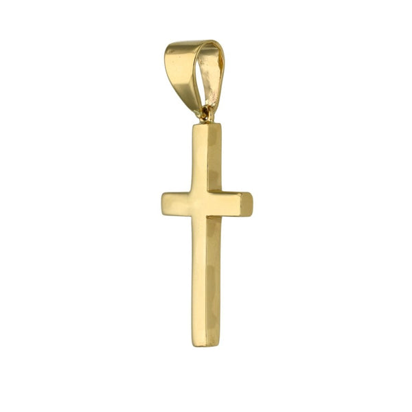9ct Yellow Gold Plain Cross Pendant - 6.5g