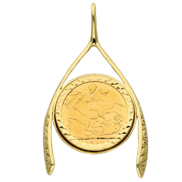 1900 Yellow Gold Full Sovereign Coin Pendant - 31x53x4mm - 13.7g