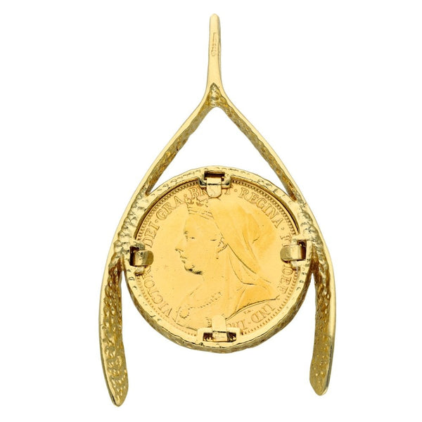 1900 Yellow Gold Full Sovereign Coin Pendant - 31x53x4mm - 13.7g