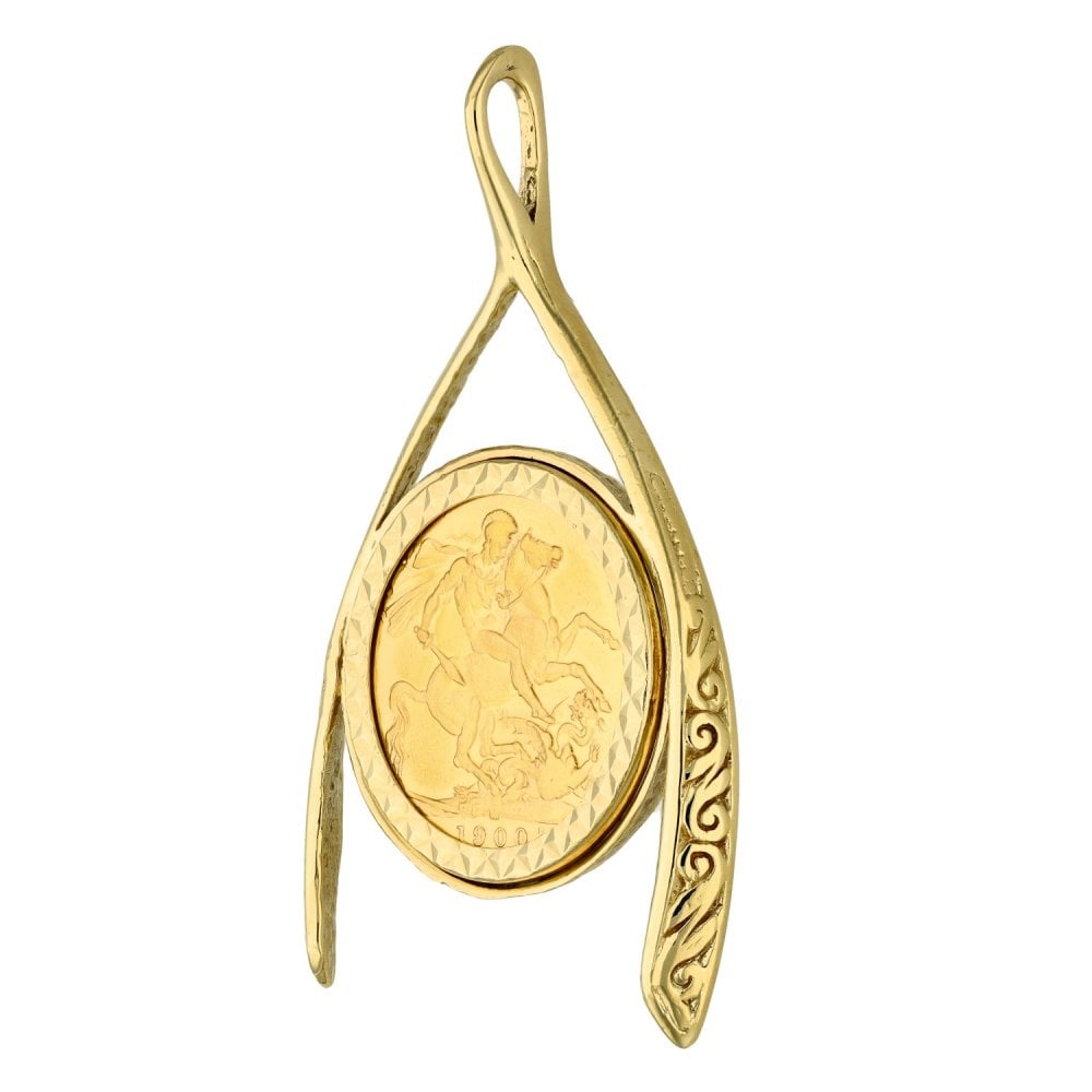1900 Yellow Gold Full Sovereign Coin Pendant - 31x53x4mm - 13.7g