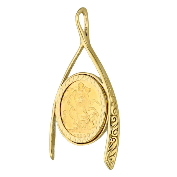 1900 Yellow Gold Full Sovereign Coin Pendant - 31x53x4mm - 13.7g