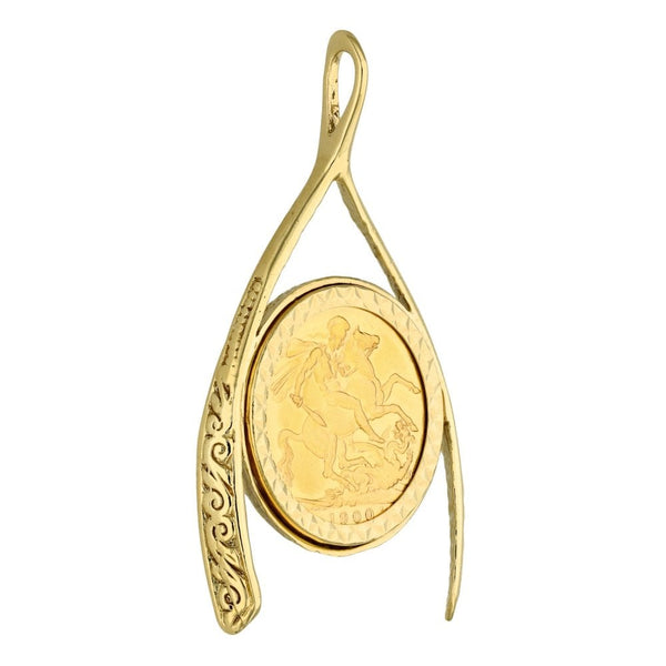 1900 Yellow Gold Full Sovereign Coin Pendant - 31x53x4mm - 13.7g