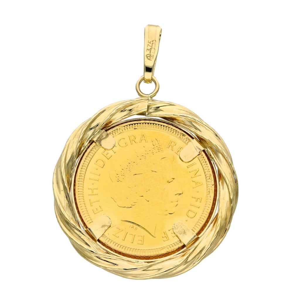 2001 Yellow Gold Half Sovereign Coin Pendant - 5.8g