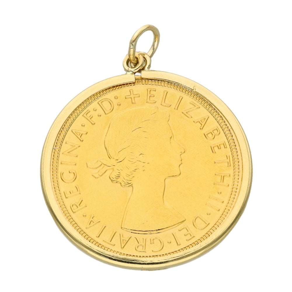 1963 Yellow Gold Full Sovereign Coin Pendant - 8.8g