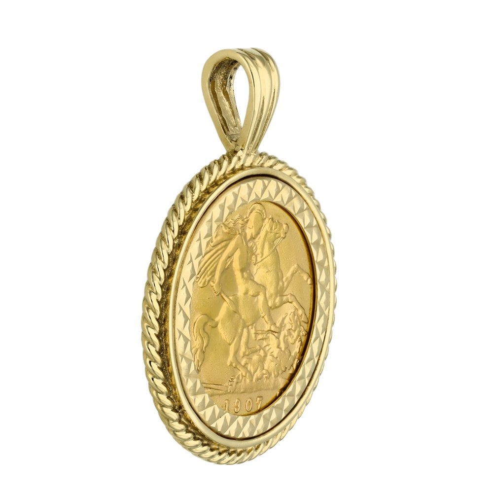 1907 Yellow Gold Half Sovereign Coin Pendant - 7.0g