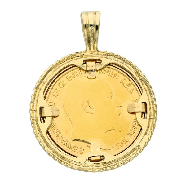 1907 Yellow Gold Half Sovereign Coin Pendant - 7.0g