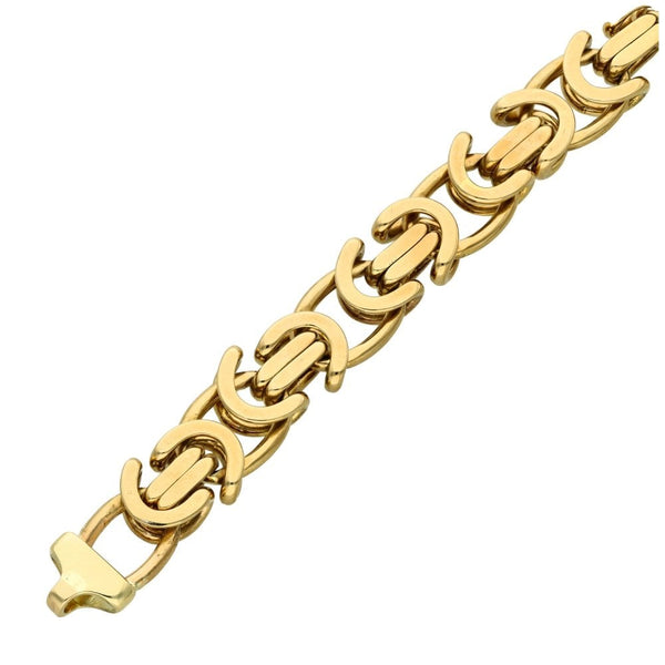 9ct Yellow Gold Heavy Fancy Bracelet - 8" - 43.4g