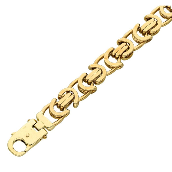 9ct Yellow Gold Heavy Fancy Bracelet - 8" - 43.4g