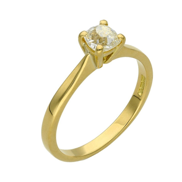Ladies 18ct Yellow Gold Cushion Cut Diamond Engagement Ring