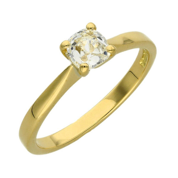 Ladies 18ct Yellow Gold Cushion Cut Diamond Engagement Ring