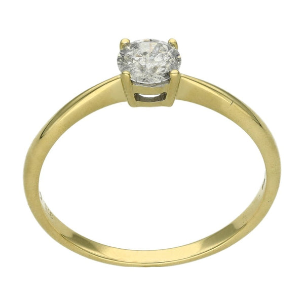Ladies 9ct Yellow Gold Diamond Solitaire Engagement Ring