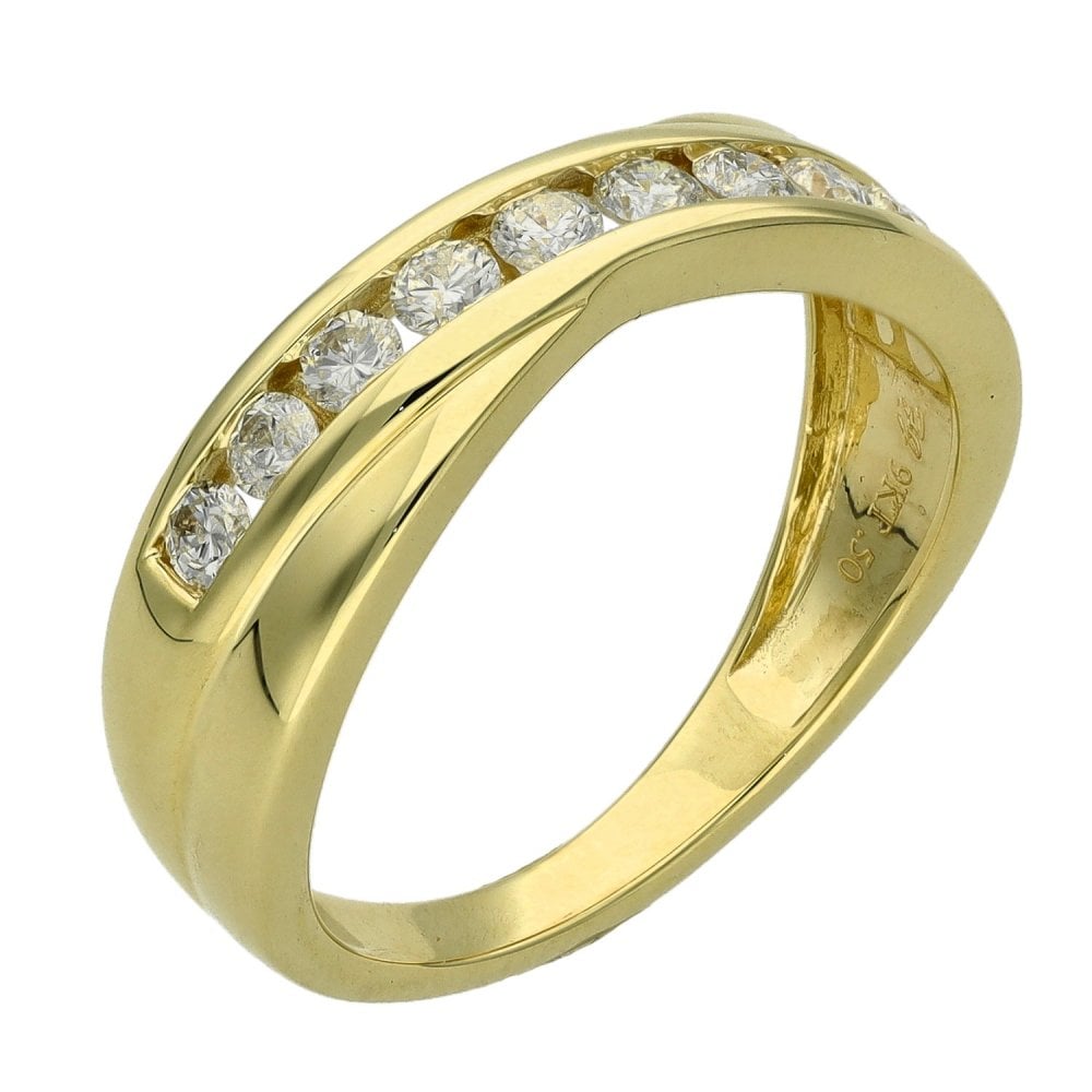 Ladies 9ct Yellow Gold Diamond Set Eternity Ring - 0.50ct