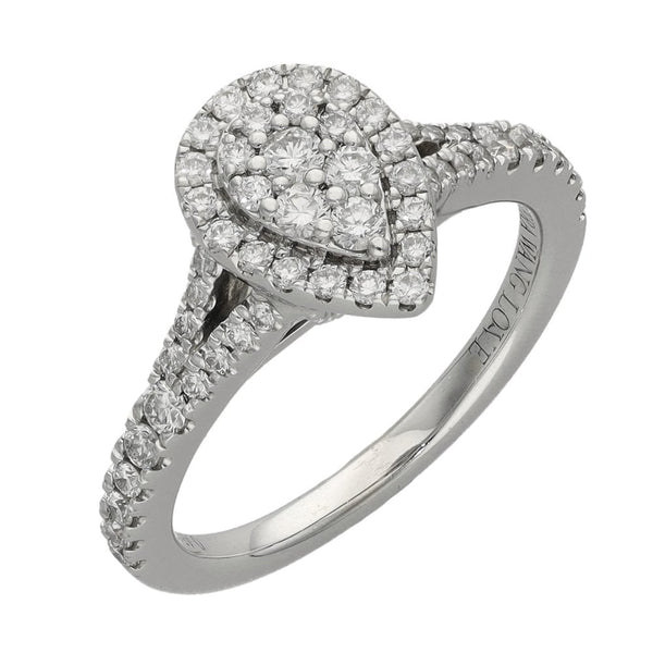 18ct White Gold VERA WANG LOVE Diamond Ring - Size I