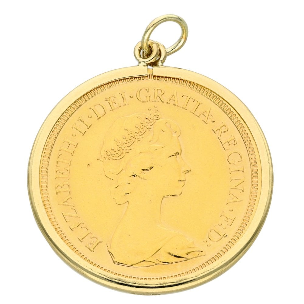 1979 Yellow Gold Full Sovereign Coin Pendant - 8.8g