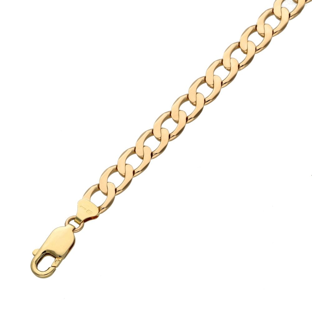 Gents 9ct Yellow Gold 8.5" Curb Bracelet - 11.9g