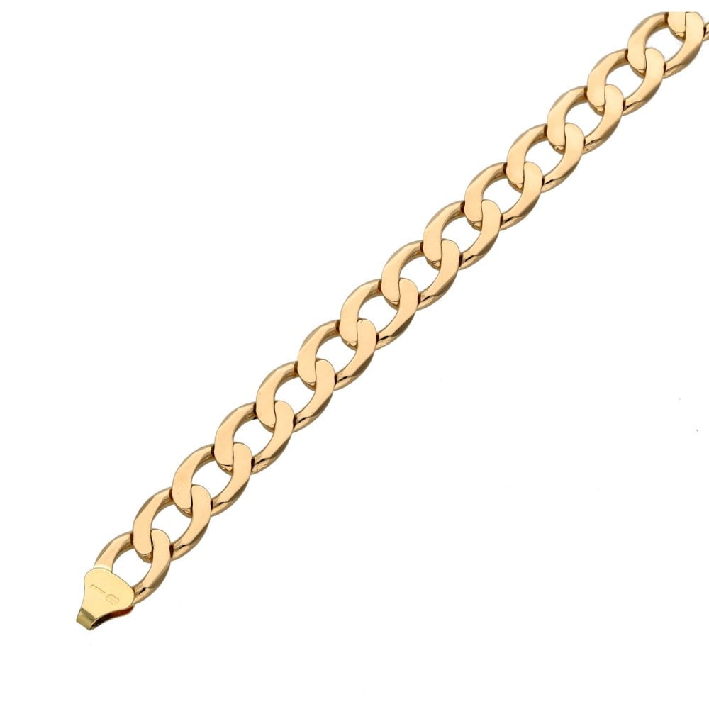 Gents 9ct Yellow Gold 8.5" Curb Bracelet - 11.9g