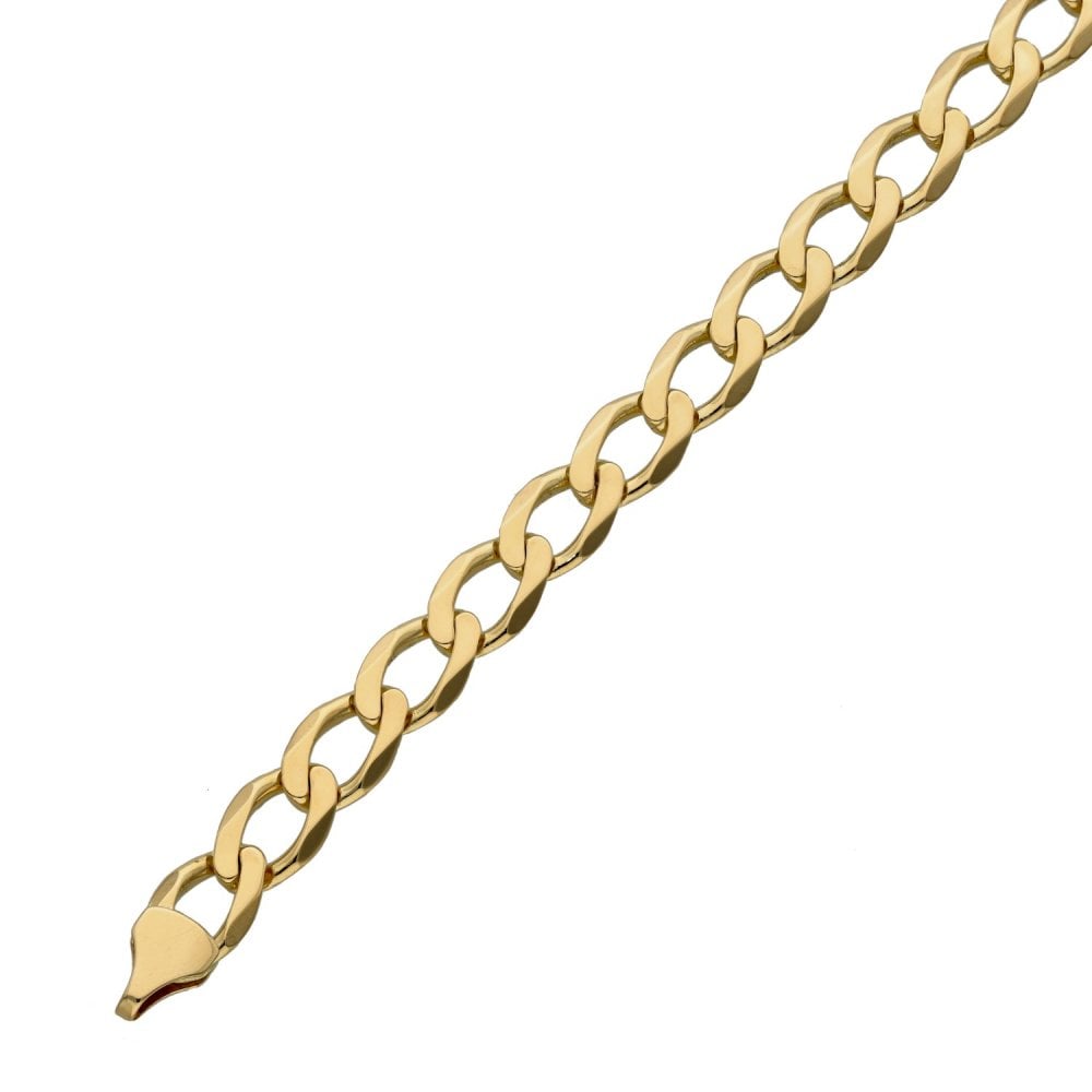 Gents 9ct Yellow Gold Curb Bracelet - 9" - 10.7g