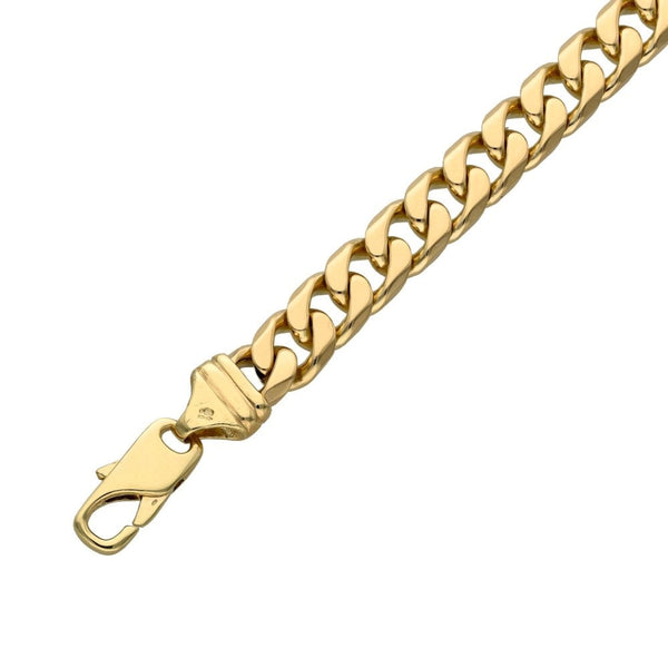 Gents 9ct Yellow Gold Curb Bracelet - 8.5" - 32.7g