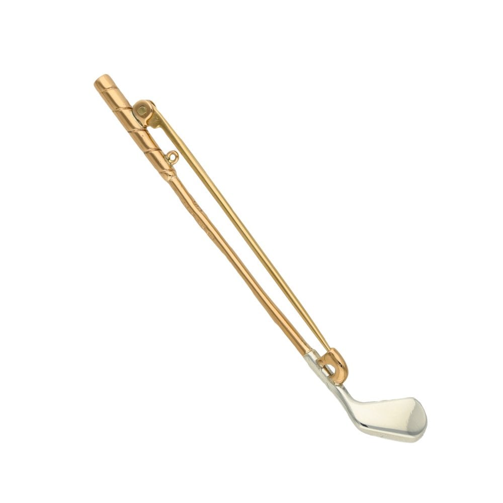 9ct Yellow & White Gold Golf Club Tie Pin - 3.0g