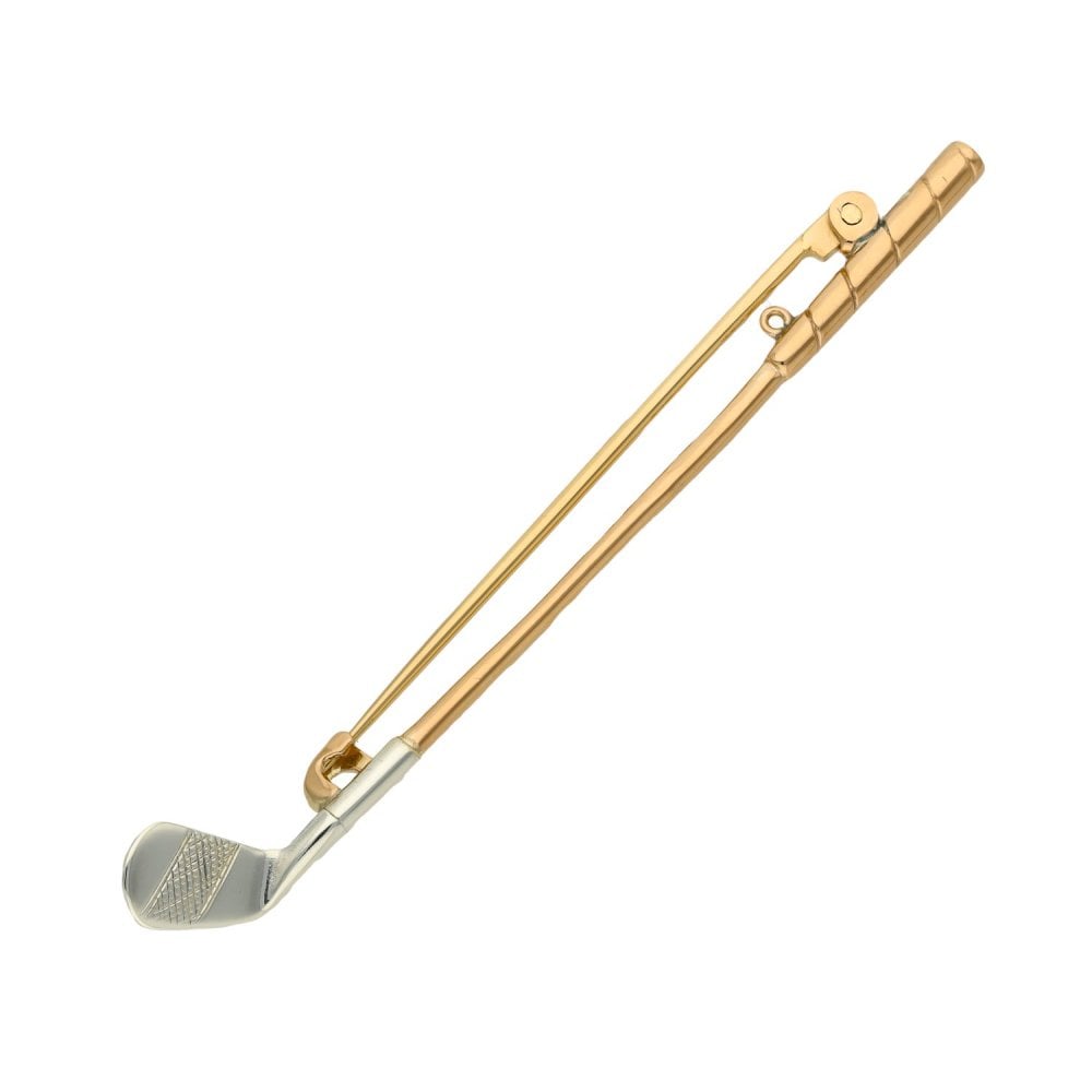 9ct Yellow & White Gold Golf Club Tie Pin - 3.0g