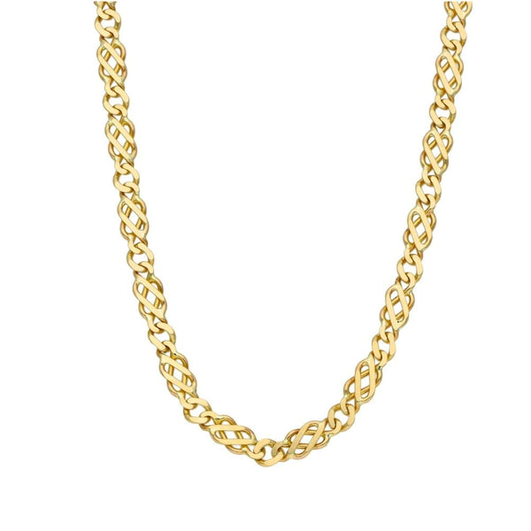 9ct Yellow Gold Fancy Link Chain - 18" - 13.4g