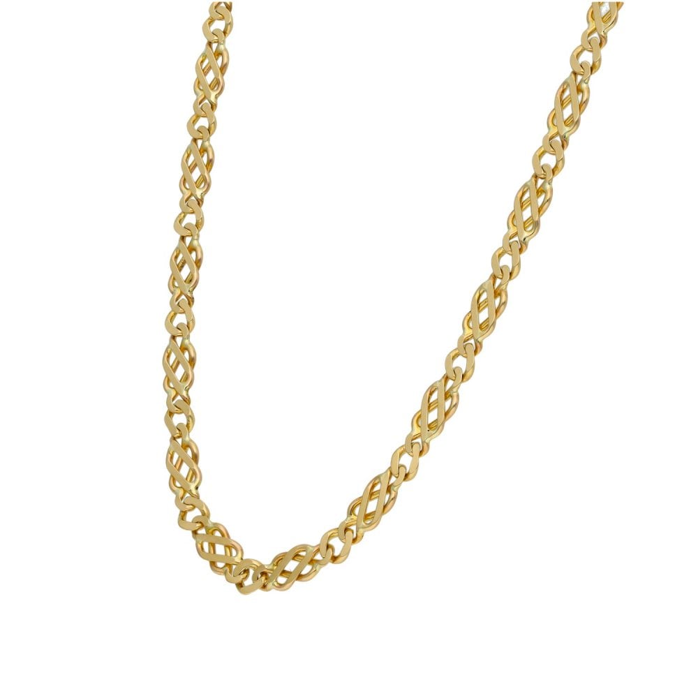 9ct Yellow Gold Fancy Link Chain - 18" - 13.4g