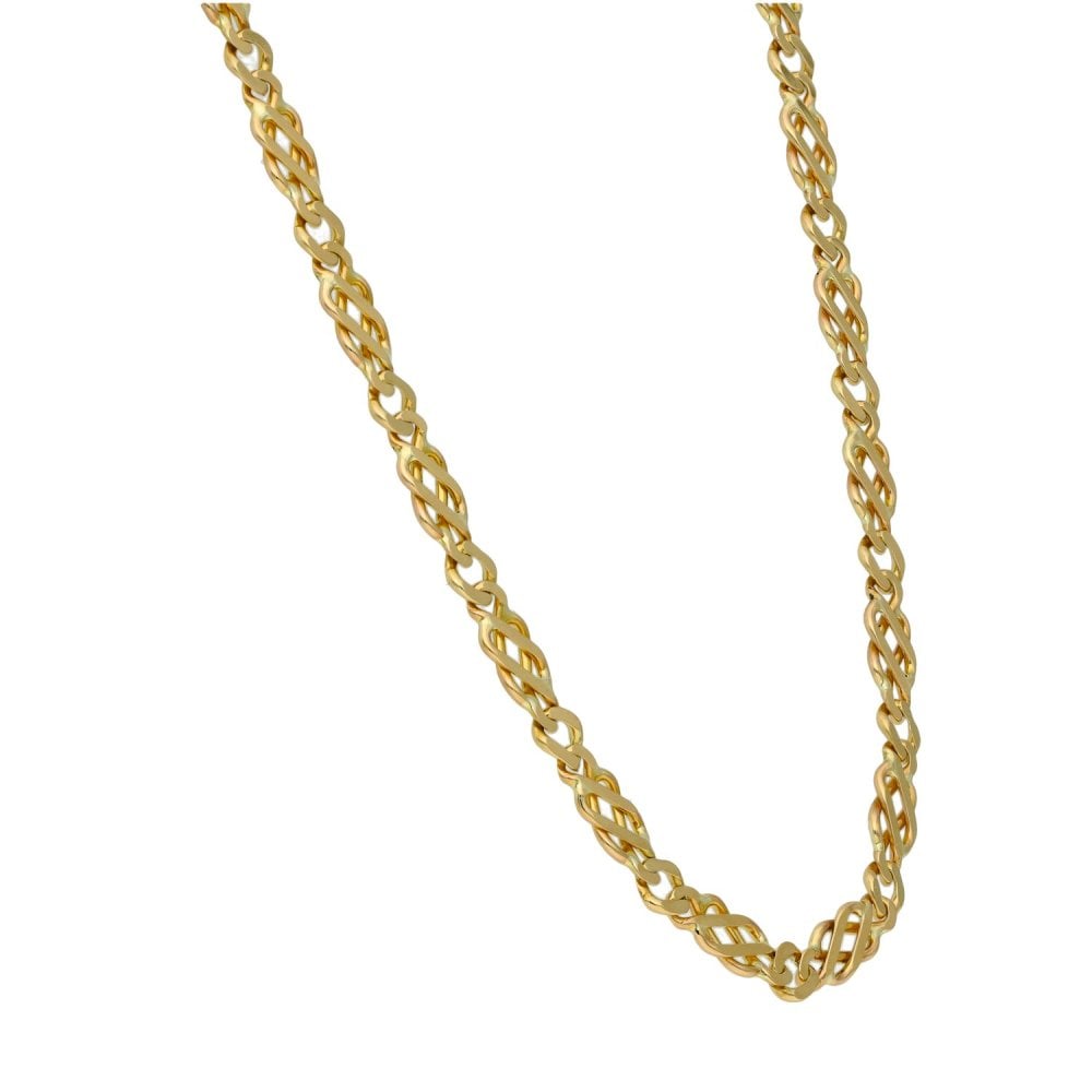 9ct Yellow Gold Fancy Link Chain - 18" - 13.4g