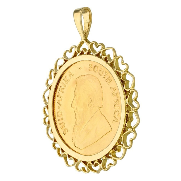 1974 Yellow Gold South Africa Krugerrand Coin Pendant - 39.3g