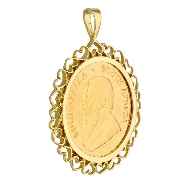 1974 Yellow Gold South Africa Krugerrand Coin Pendant - 39.3g