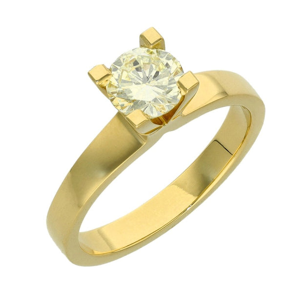 18ct Yellow Gold Diamond Engagement Ring - Size N½ - 0.90ct