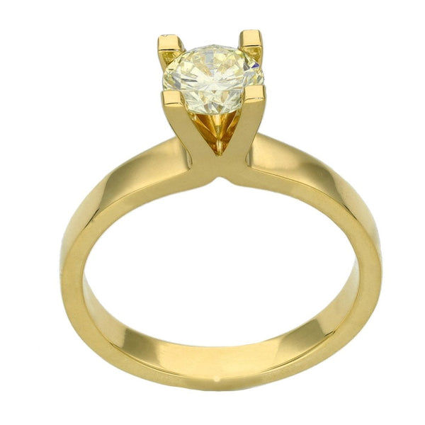 18ct Yellow Gold Diamond Engagement Ring - Size N½ - 0.90ct